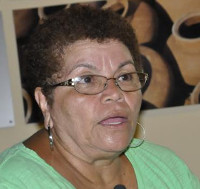 Milagros Rivera Pérez, directora de la brigada y Presidenta del Comité de Solidaridad con Cuba en Puerto Rico.