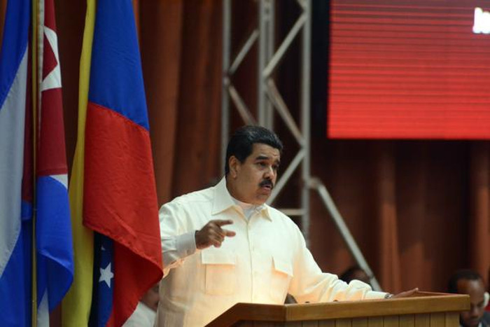 El mandatario venezolano, Nicolás Maduro Moros, interviene en el acto político cultural de solidaridad con el pueblo de la nación suramericana, en el Palacio de Convenciones, en La Habana. Foto: Abel Padrón Padilla/ACN ALBA: espacio para el desarrollo de los pueblos