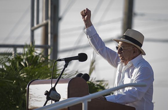 Foto:Tomada de cubadebate.cu Discurso de Machado Ventura en acto central por el 26 de julio