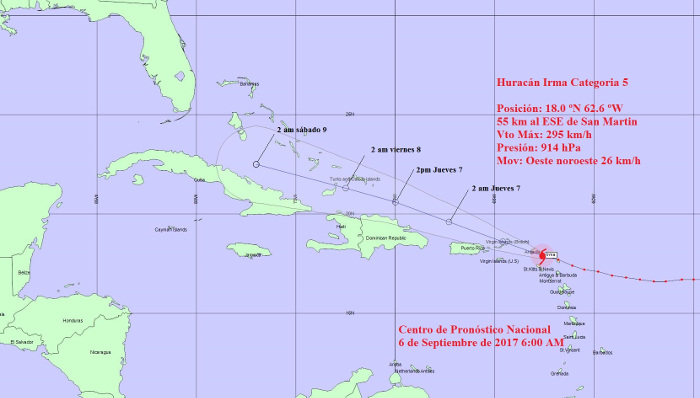 Irma azotó a la isla de Barbudas esta madrugada