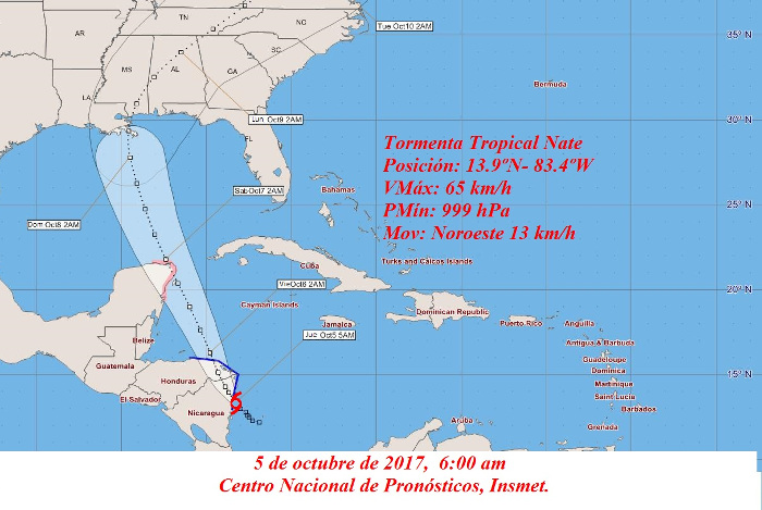 Se forma Nate en las proximidades de Nicaragua