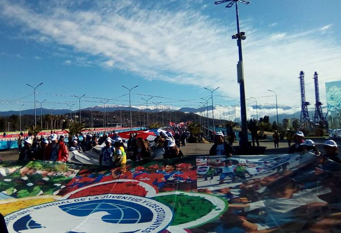 Tomada del perfil en facebook de Iroel Sánchez Delegación cubana desfiló hoy, en Sochi