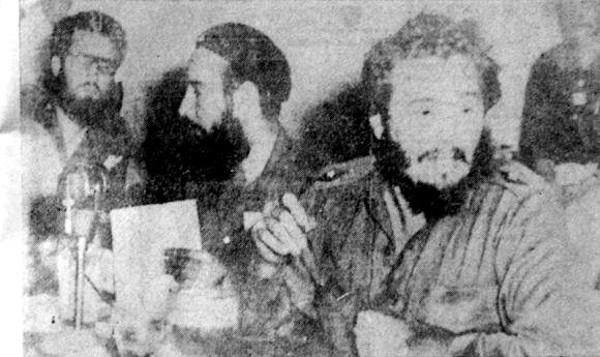 Fidel and Gayol in Martí´s footpath 