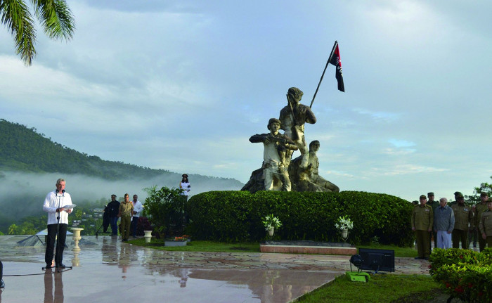 Foto: Estudios Revolución Discurso de Díaz-Canel en ceremonia militar en el Tercer Frente