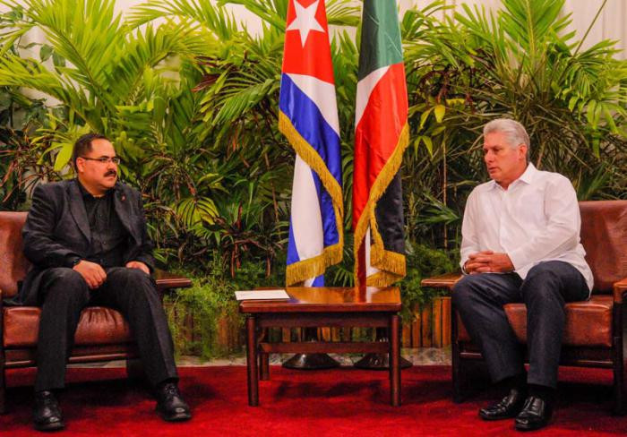 Foto: Tomada de granma.cu Recibió Miguel Díaz-Canel a dirigente palestino Sr. Sabri Saidam