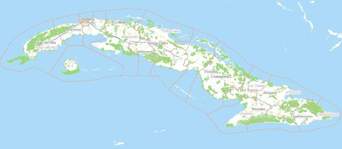 Ilustración:  Captura de pantalla en el sitio http://cubamaps.com Nuevo mapa digital será presentado en FitCuba 2018