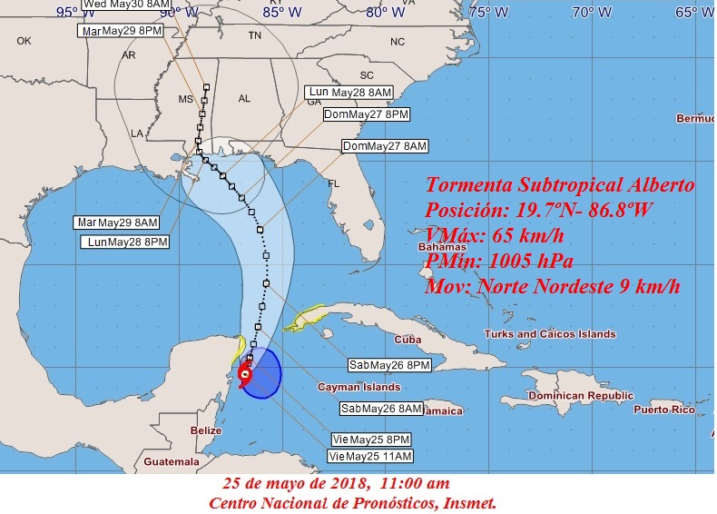 Alberto: First tropical storm of 2018 forms south of Cuba
