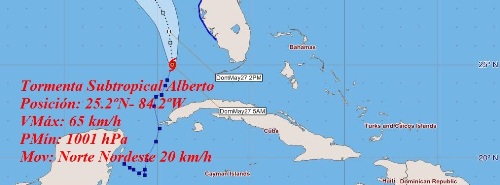  Alberto se interna en el golfo de México