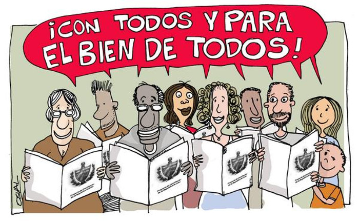Caricatura: Osvaldo Gutiérrez Cabo/ ACN Aumenta la compra del Proyecto de Constitución en Cuba
