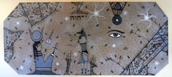 La más reciente exposición de obras suyas quedó inaugurada en el programa de la XV Cruzada Literaria, auspiciada por la filial camagüeyana de la Asociación Hermanos Saíz (AHS), y señalada del cuatro al 14 de agosto. Fotocopia: cortesía del artista Elías Henoc Permut: pinturas y poemas en la XV Cruzada Literaria