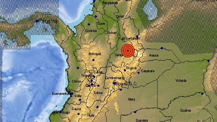 El movimiento telúrico se ha localizado en el municipio de Los Santos a una profundidad de 150 kilómetros, según ha informado Servicio Geológico Colombiano. Foto: tomada de www.notimerica.com  Sismo de 5,8 grados en Colombia