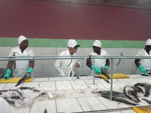 En la planta Estrella Roja, de la Empresa Pesquera Camagüey, elogió el trabajo en el laboratorio, pues allí los trabajadores garantizan la calidad e inocuidad de los productos.