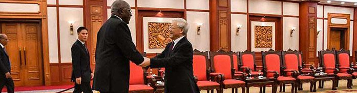 Líder partidista vietnamita recibe a Salvador Valdés Mesa