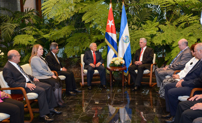 Foto: Tomada de acn.cu Presidente cubano recibió a su homólogo de El Salvador