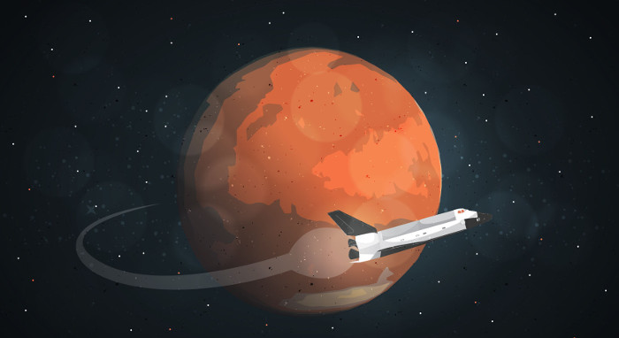 Ilustración de viaje al planeta Marte. Imagen: Tomada de es.vexels.com Cuestionan viaje a Marte astronautas estadounidenses