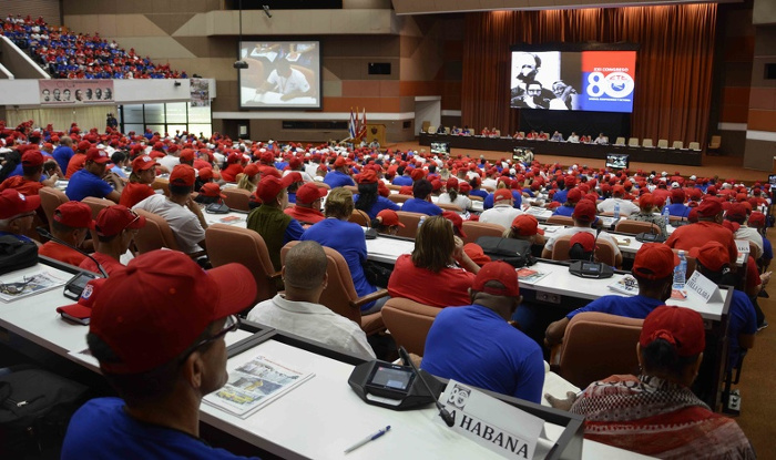 Sesion plenaria del XXI Congreso de la Central de Trabajadores de Cuba, en el Palacio de Convenciones. Foto: Ariel Ley Royero/ACN Finaliza hoy Congreso de la Central de Trabajadores de Cuba