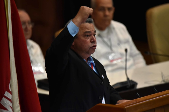 Ulises Guilarte de Nacimiento, intervenes after being ratified as Secretary General of the Central de Trabajadores de Cuba, during the closing of the XXI Congress of the workers' union organization. Photo: Omara García Mederos/ACN The CTC is decisive in the current circumstances
