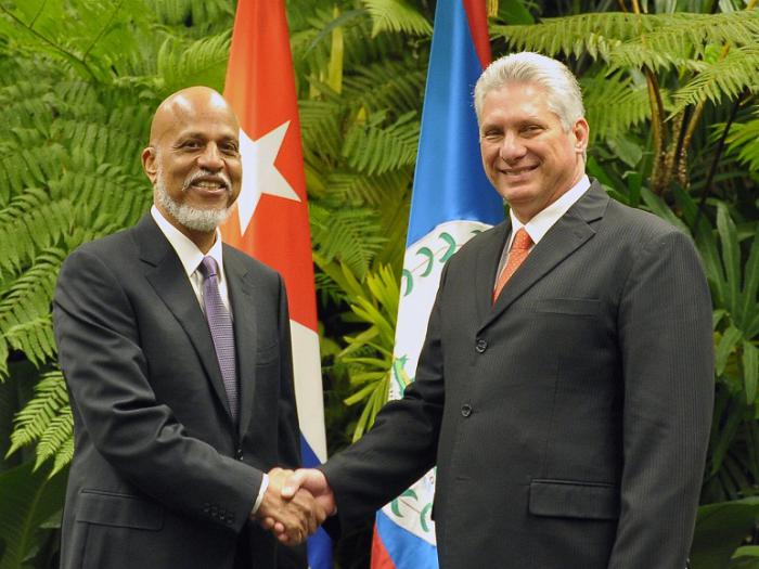 Foto: Tomada de granma.cu   Díaz-Canel recibió al Primer Ministro de Belice