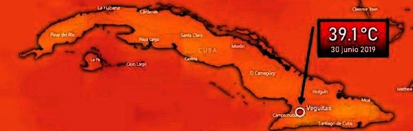 New record in Cuba, 39.1 Celsius!