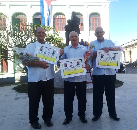 Los tres laureados iniciaron sus carreras profesionales en el periódico Adelante. Foto: Yoan Benavente Rodríguez/Adelante