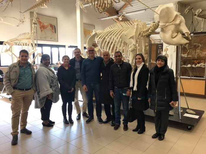 The delegation from the University of Camagüey Ignacio Agramonte Loynaz on a tour around the facilities in Ghent University, Belgium.