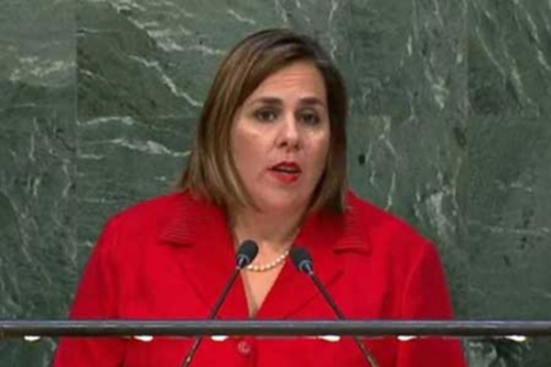 La representante permanente alterna de Cuba ante la ONU, Ana Silvia Rodríguez, rechazó hoy las injustificadas medidas tomadas contra el personal diplomático de esa misión. Foto: Tomada de cubasi.cu Misión cubana en la ONU rechaza nuevas medidas de EE.UU. contra Cuba
