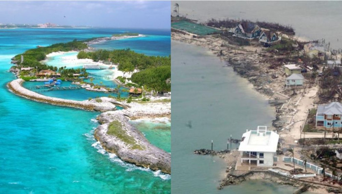Las islas Bahamas, antes y después del huracán Dorian. Foto: Tomada de antena3.com Colaboradores cubanos en Bahamas movilizados en la recuperación