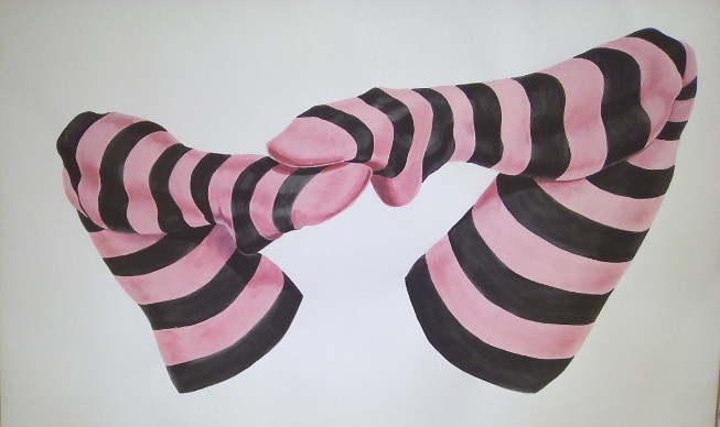 “La Concupiscencia”, obra de técnica mixta sobre cartulina hecha por Ronny Blanco Loyola, artista de Camagüey.