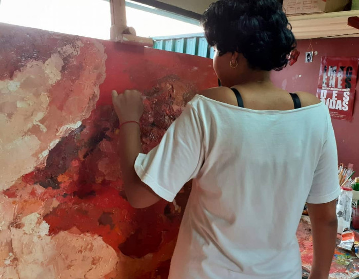 Foto: Cortesía de Thaymet Mugañorri Enseñanza artística da lecciones por redes sociales