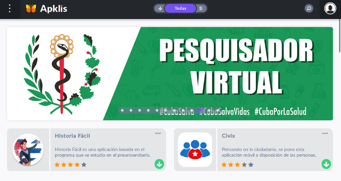 Imagen: Captura de pantalla Aplicaciones para dispositivos móviles más populares en Cuba