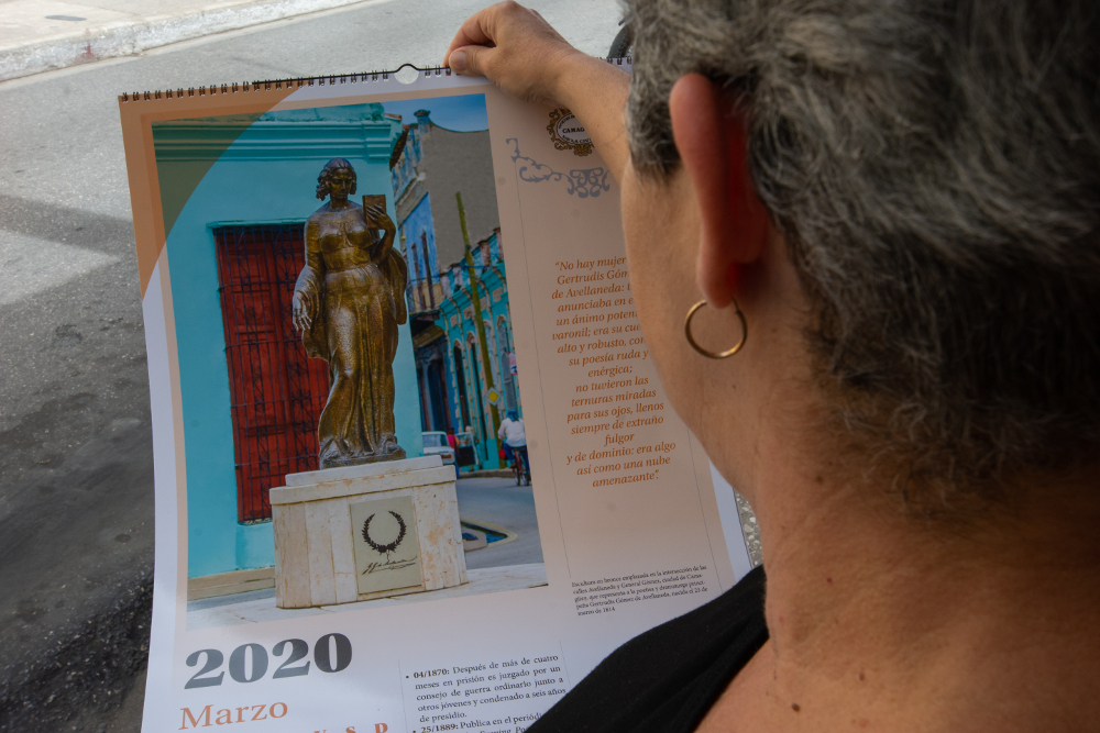 Detalle de marzo del almanaque promovido por la Oficina del Historiador de la Ciudad, que desde los espacios públicos, la historia y las personalidades de la cultura destaca los vínculos de Camagüey con José Martí.Foto: Leandro Pérez Pérez/Adelante