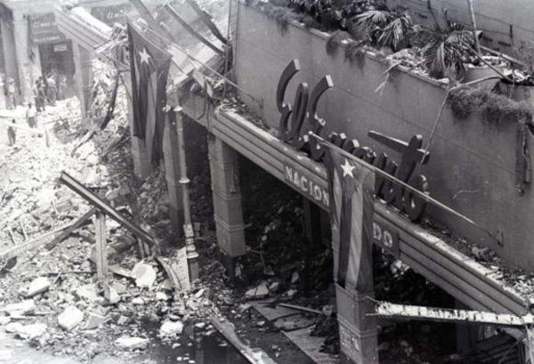 Ruinas de la tienda El Encanto tras el sabotaje. Foto: Archivo. El sabotaje a la tienda El Encanto