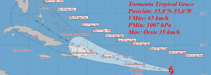 Grace, la nueva tormenta tropical