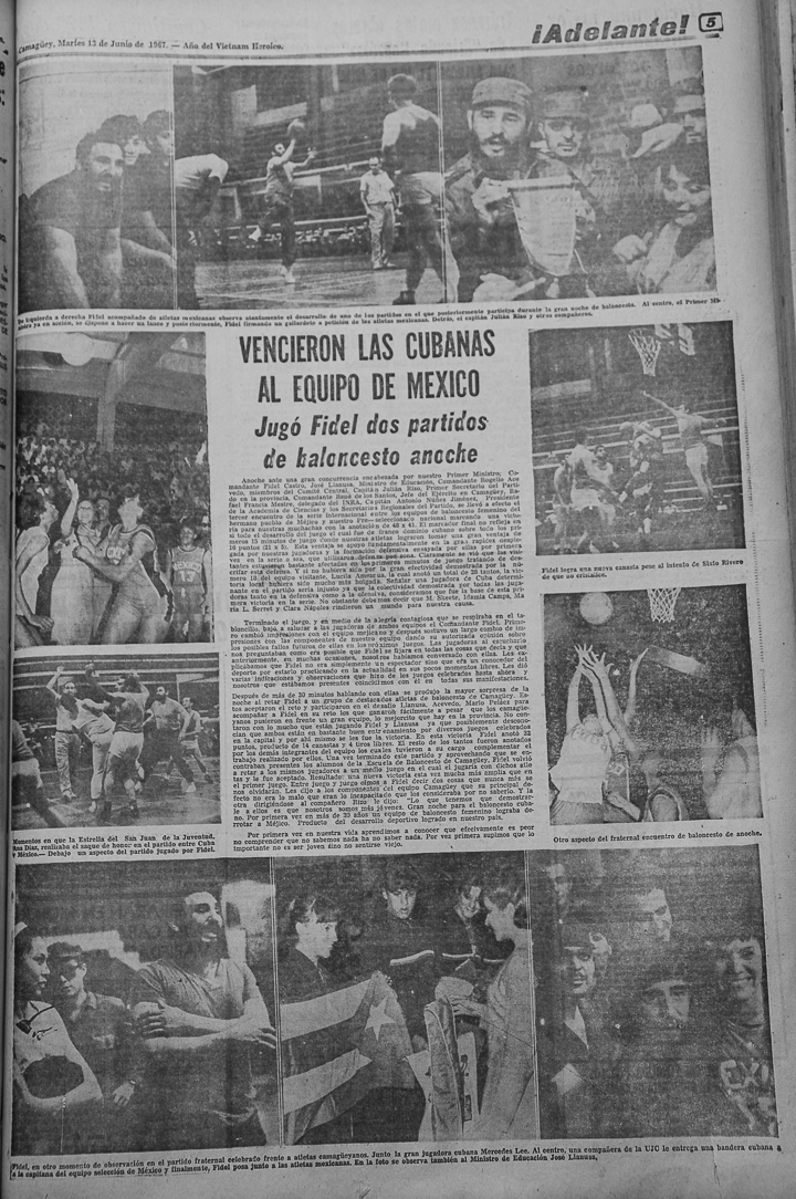Adelante reseñó el juego Cuba - México de baloncesto femenino. Fotocopias: Leandro Pérez Pérez/ Adelante y cortesía de los entrevistados