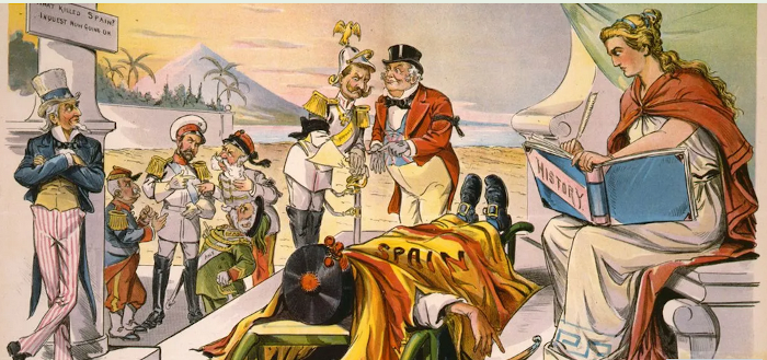 La voladura del Maine no sólo dio lugar a un enfrentamiento armado sino a una verdadera guerra de caricaturas. El Diario de Nueva York y Joseph Pulitzer del New York World publicaron artículos de naturaleza sensacionalista sobre el conflicto y enviaron corresponsales a Cuba para cubrir el conflicto, quienes al no ser capaces de obtener informes fiables, acabaron por inventarse la mayor parte de las historias, aludiendo en gran medida a informantes de dudosa procedencia. Imagen: Tomada de hispaniaplusultra.wordpress.com Usted proporcione las imágenes. Yo pondré la guerra