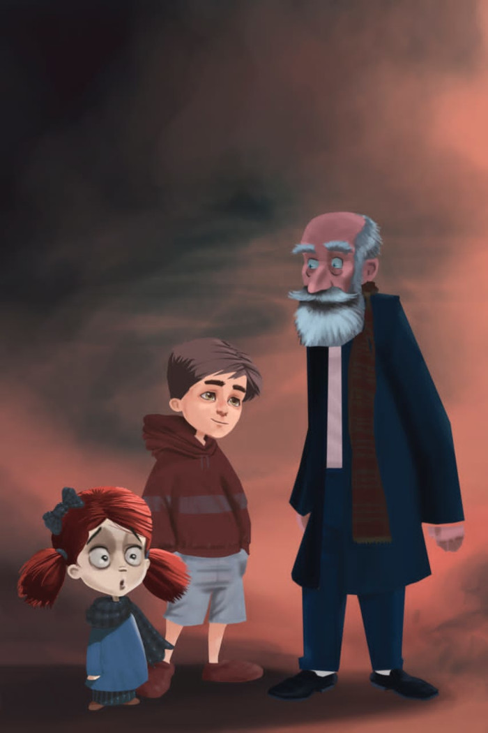 Diseño de los personajes principales del cortometraje Bombas de arena, de Keiter Castillo Santana. Foto: Cortesía del entrevistado Bombas de arena en proceso de animación