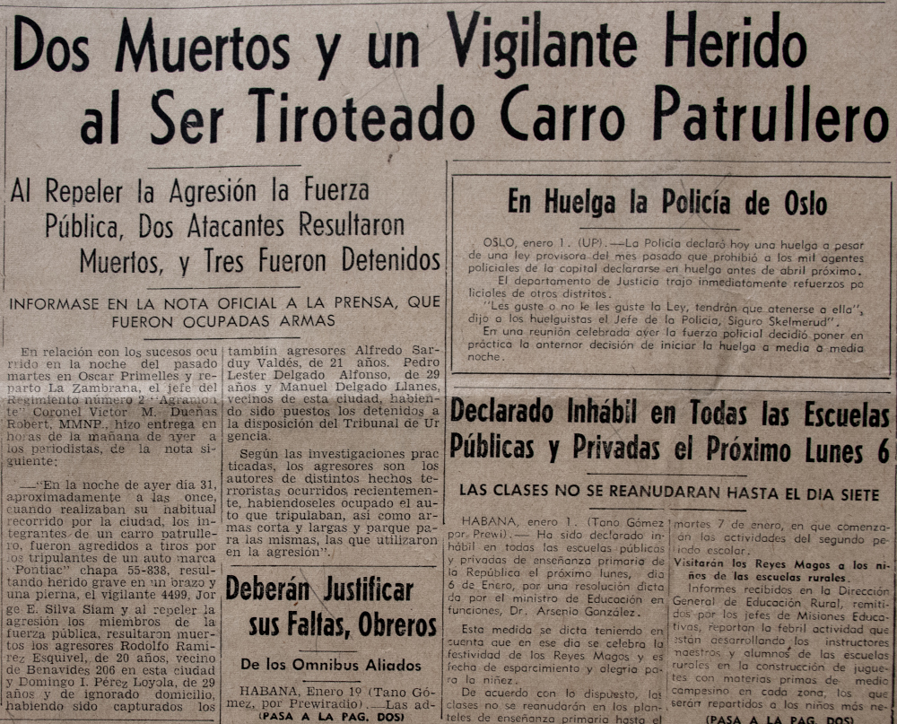 Foto: Archivo Adelante Asalto al Carro Celular: 16 de septiembre de 1958, notas sueltas