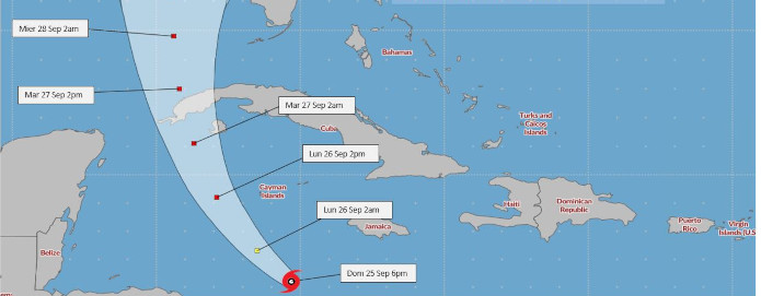 Tormenta tropical Ian avanza hacia el mar Caribe occidental
