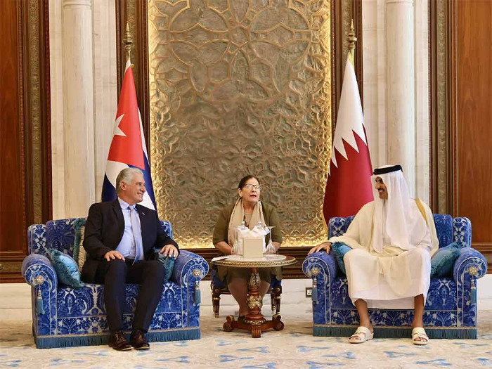 Foto: Tomada de prensa-latina.cu Fructífero diálogo entre Díaz-Canel y el emir de Qatar