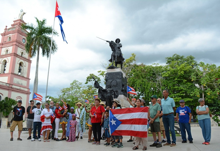 Miembros de la brigada puertorriqueña de Solidaridad con Cuba Juan Rius Rivera, durante su llegada a la provincia de Camagüey, el 27 de julio de 2023. Foto: Rodolfo Blanco Cué/ ACN Brigada Juan Rius Rivera, extiende su solidaridad hasta Camagüey