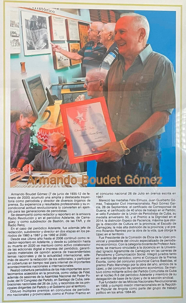 Fotos: Tomadas de facebook.com/alejandro.boudet. Nombran “Armando Boudet Gómez” sala de prensa camagüeyana