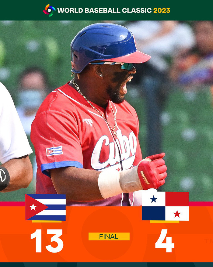 Foto: Tomada de @WBCBaseball Cuba vence a Panamá en Clásico Mundial