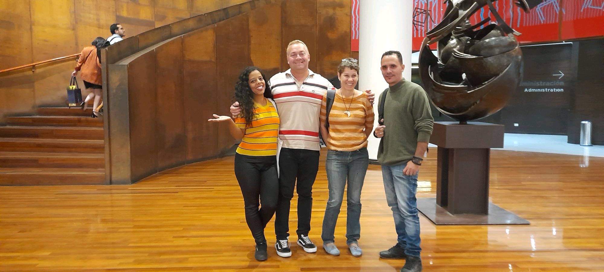 Camagüeyanos de intercambio cultural en Chile en 2024: las escritoras Evelin Queipo y Yoandra Santana, el trovador Harold Díaz y el promotor cultural Yunielkis Naranjo.