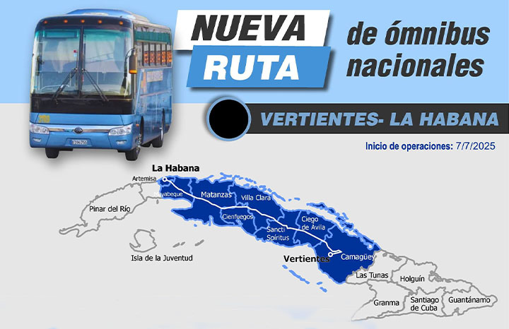 La Habana–Vertientes, nueva ruta de Ómnibus nacionales