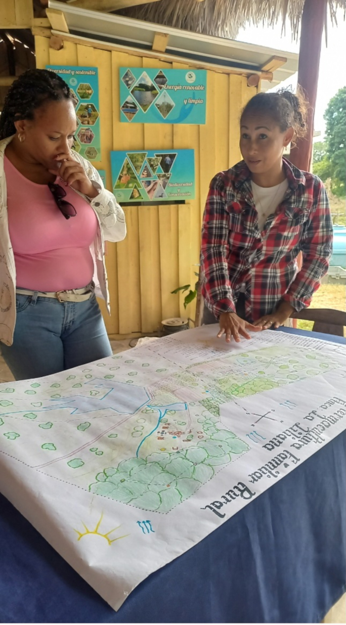 Liliana muestra uno de los nuevos proyectos de la finca: realizar una maqueta del lugar en colaboración con la Facultad de Construcciones de la Universidad. Fotos: De la autora y Archivo Un giro inesperado: de actriz a campesina