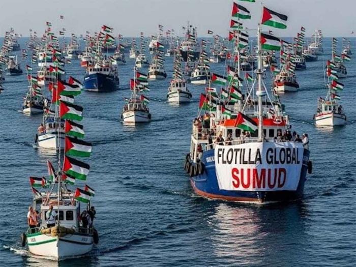 Rumbo a Gaza, a bordo del buque "Alma"  en solidaridad
